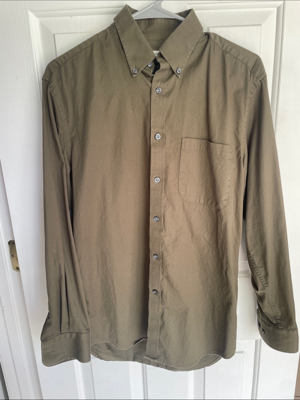 Jos. A. Bank Olive Green Button-Down Long Sleeve Shirt
